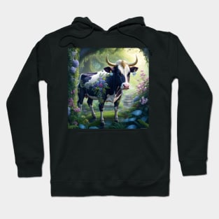 Cow in Forest Hoodie